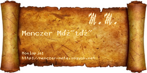 Menczer Máté névjegykártya