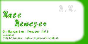 mate menczer business card