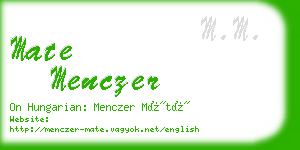 mate menczer business card